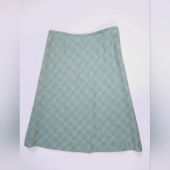 Queen Casuals Dresses & Skirts - Vintage 1960s Queen Casuals Wool  Skirt Turquoise Blue Vtg 15-16 Modern Size M